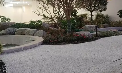 South China Expressway New Business Card Longmen Hot Spring Service Area Exposed Aggregate Flooring
