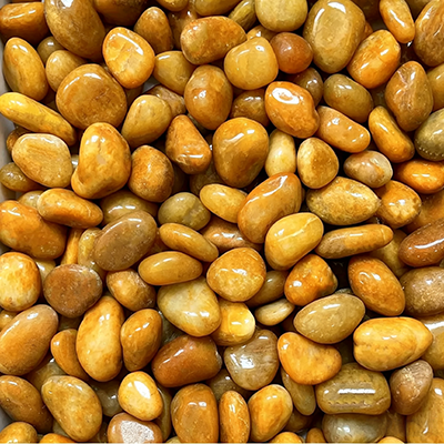 Yellow River Rocks Polished Pebbles for Indoor Plants, Decorative Rocks Stones for Landscaping, Vases, Aquariums, Fountains, Pathways, Backyard and Garden